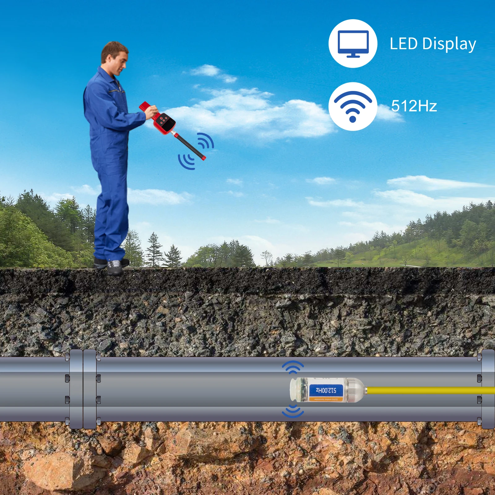 Imagem -04 - Syanspan Wireless Pipe Inspection Câmera 512hertz Sonde para Drenagem de Esgoto Localização 512hz