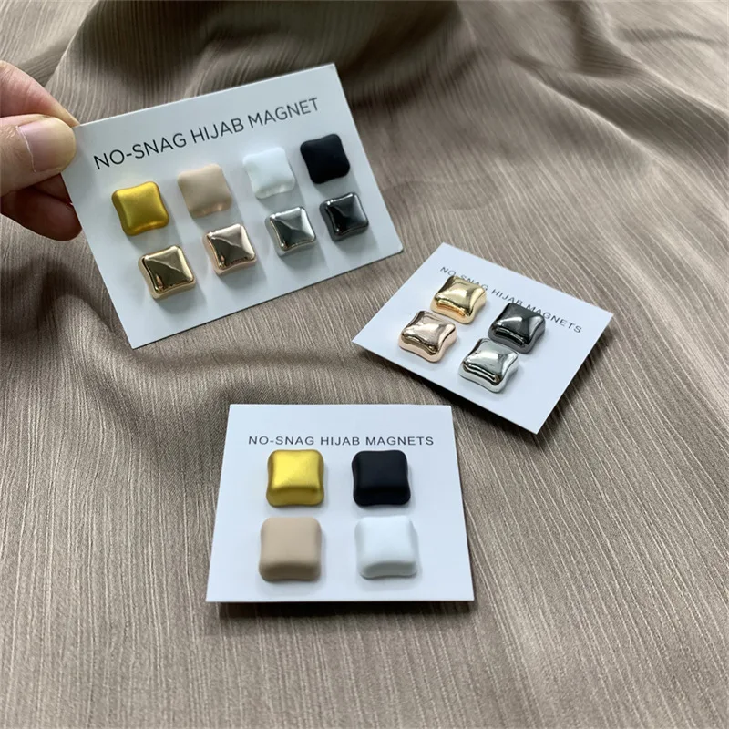 

RetroGem Square Matte Magnet Hijab Pins Magnetic Brooch Silk Scarf Brooch Buttons Headscarf Women Shawl Collar Clip Accessories