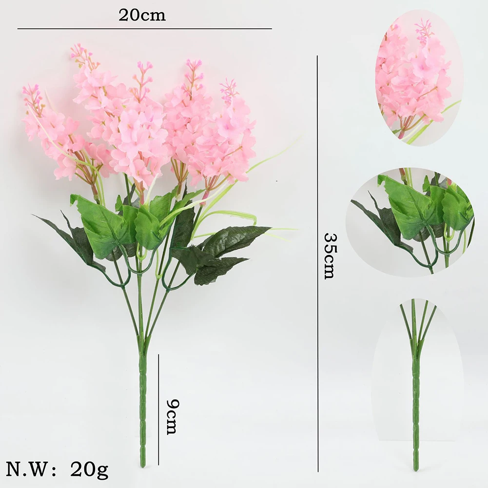 Artificial Lavender Hyacinth Silk Flower Stems 6 Pack for DIY Floral Arrangements Vase Fillers For Home Garden Wedding Decor