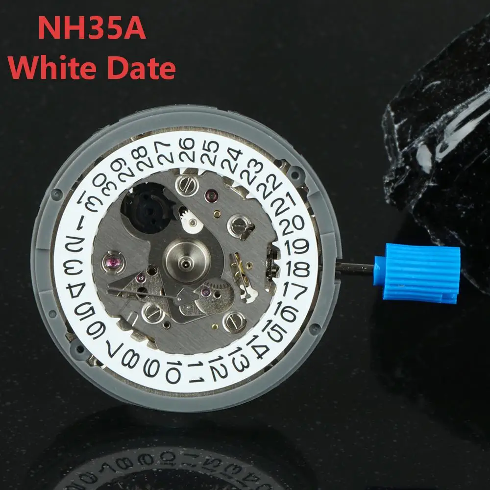 For SEIKO NH35 Japan Movement Three Hands Automatic Movement 24 Jewels White Date High Accuracy Replacement Watch Tool Parts