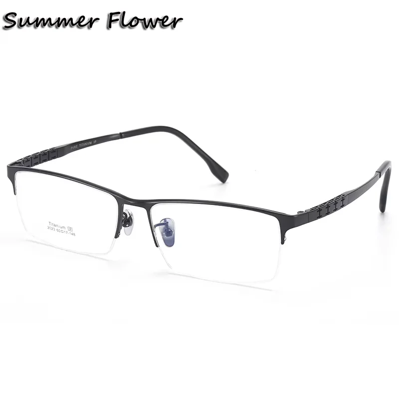 

150 mm Glasses Men Pure Titanium Oversize 60 mm Spectacle Prescription Eyeglass Flexible Temples Light Optical Frame Male