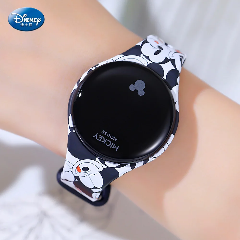 Disney-reloj Digital de Mickey Mouse para niños y niñas, reloj deportivo inteligente con pantalla táctil para estudiantes, dibujos animados