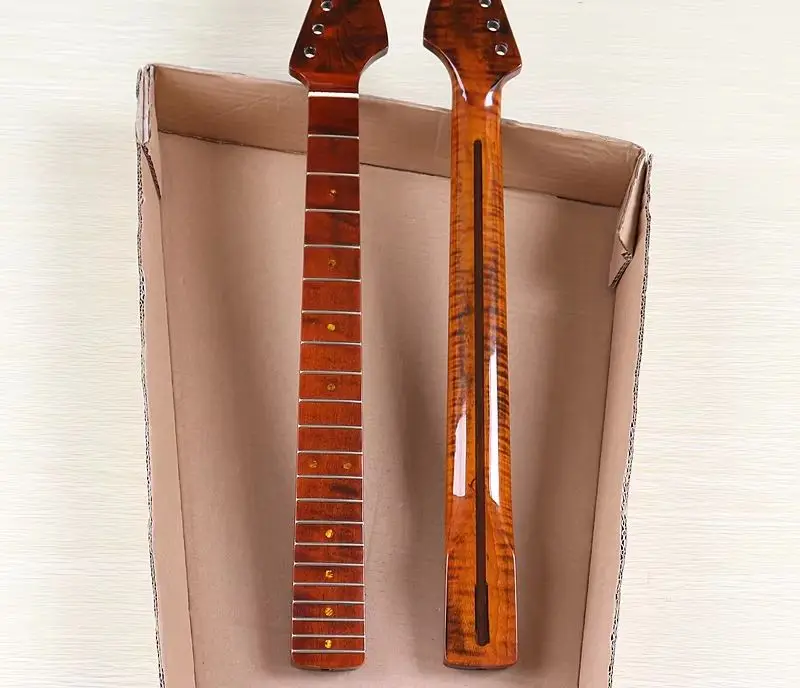 21 pieces of roasted maple tiger patterned guitar neck 6 strings roasted maple electric guitar neck roasted maple handle guitar