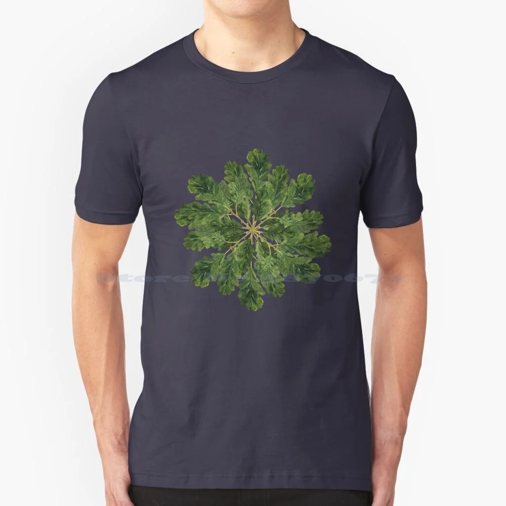 Oak Ensemble Ii T Shirt 100% Cotton Tee Trees Oak Leaf Leaves Green Autumn Nature