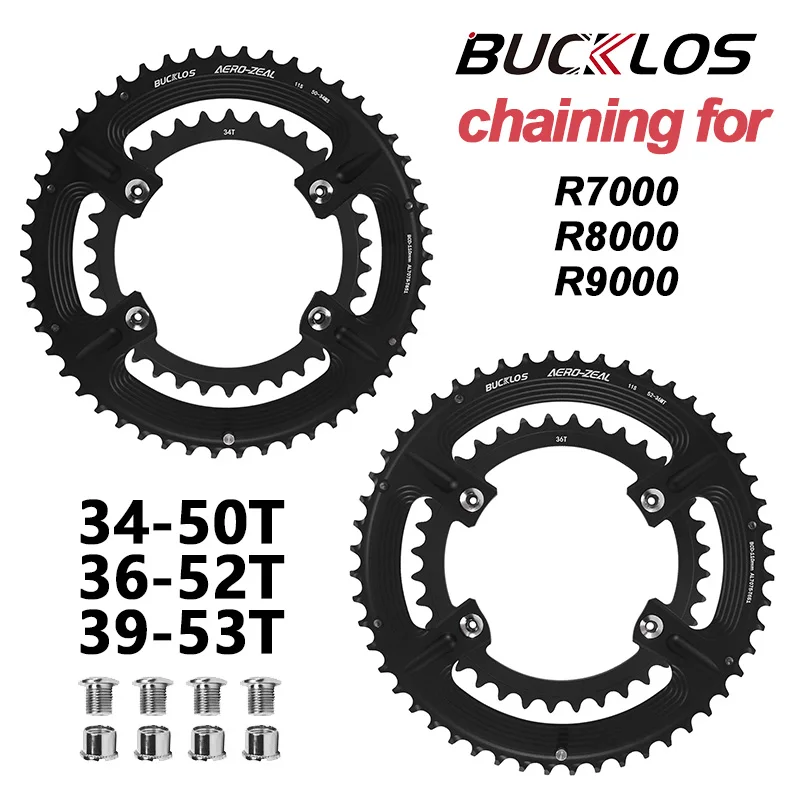 BUCKLOS 110 BCD Bicycle Chainring 34T 36T 38T 50T 52T 53T Narrow Wide Star Road Bike Crown for R7000 R8000 R9000 Chainwheel