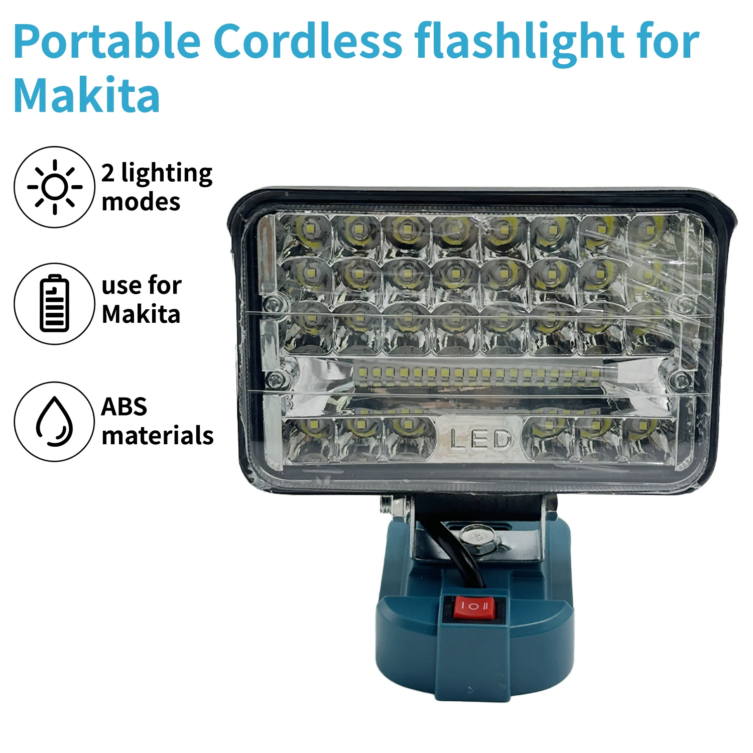 3/5/8 inch Portable Cordless Flood light Compatible with for Makita 18 V Battery,Emergency Light Camping Site Light
