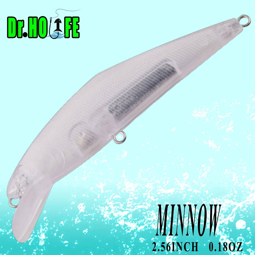 

Dr.Holife 50PCS/LOT Sinking Unpainted Minnow Blanks Lure 6.5CM 5G Rattle Minnow Baits Hard Bait For DIY Fishing Lure