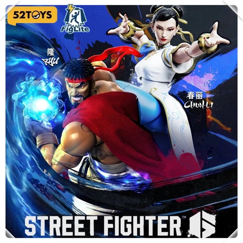 

52toys Official Figlite Street Fighter 6 Chun-Li Ryu Articulated Action Figure 1/12 Scale PVC Collectible Toy for Gift