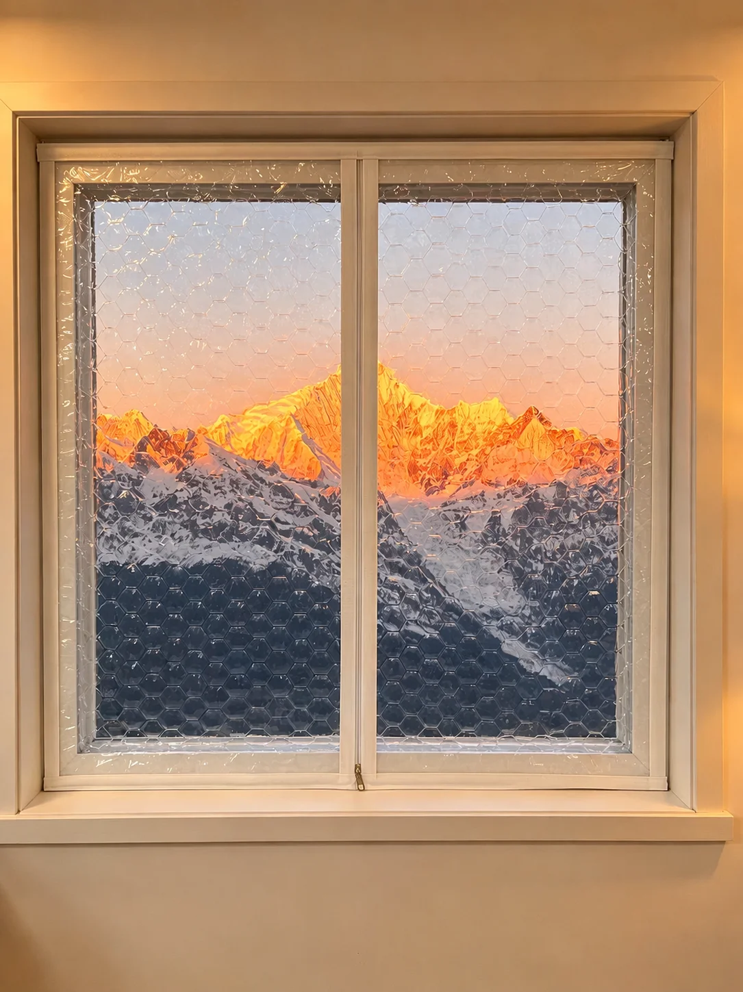 Winter Thermal Curtains with Sealed Windows, Windproof Bedroom Insulation Film, Frostproof & Coldproof Wind Blocker, Zippered De
