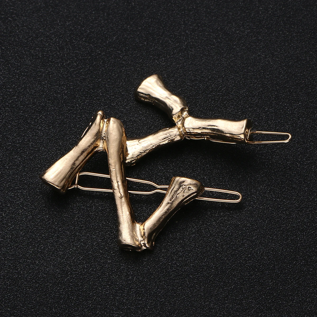 

2 PCS Letter Hair Clip Bamboo Design Hairpin Alphabet Alloy Durable Material Matching Outfits Wedding Party Daily Life