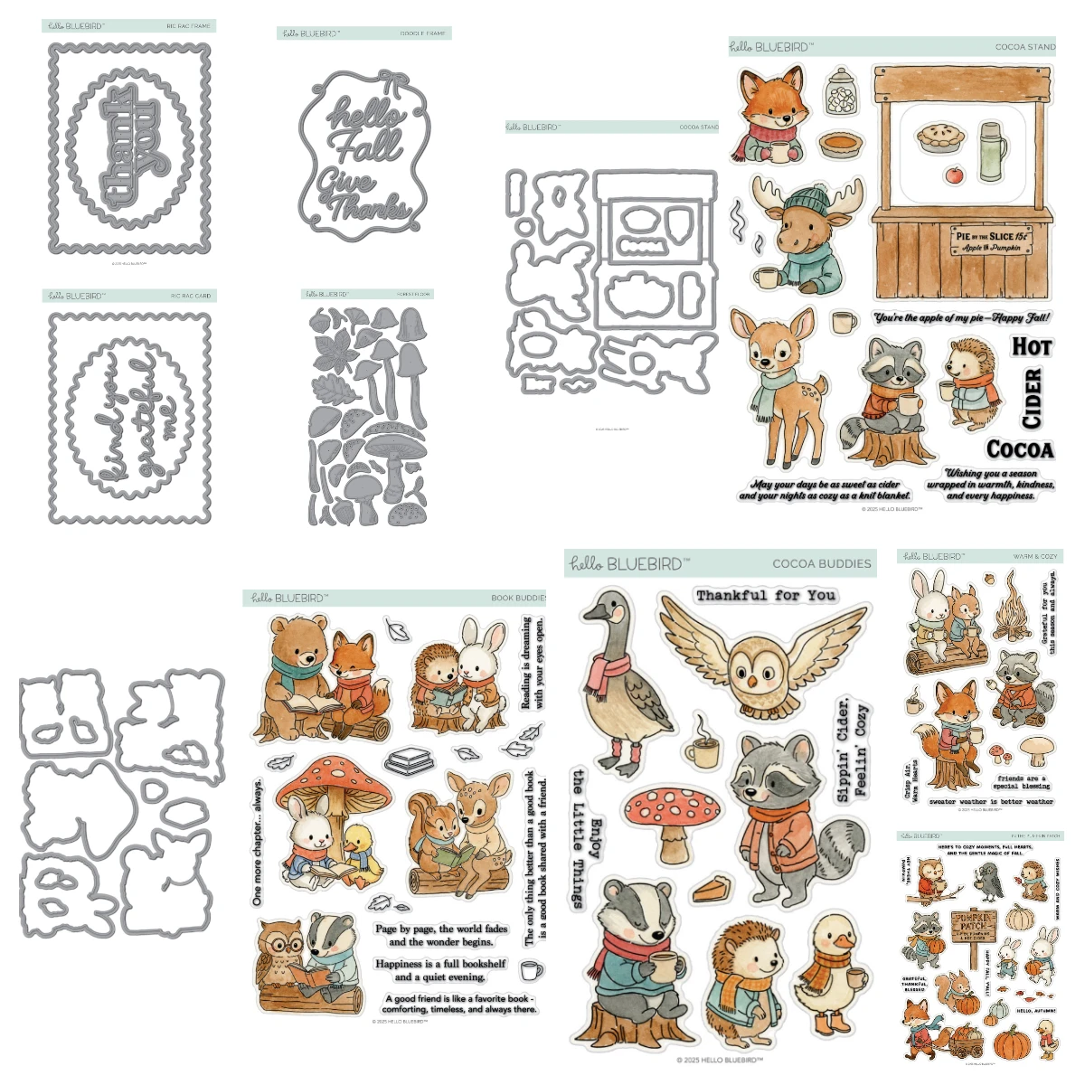 

Christmas Elk Cocoa Buddies Warm Cozy Forest Floor Ric Rac Frame Doodle Frame Dies Cut Stamps DIY Scrapbooking Card Gift 2025New