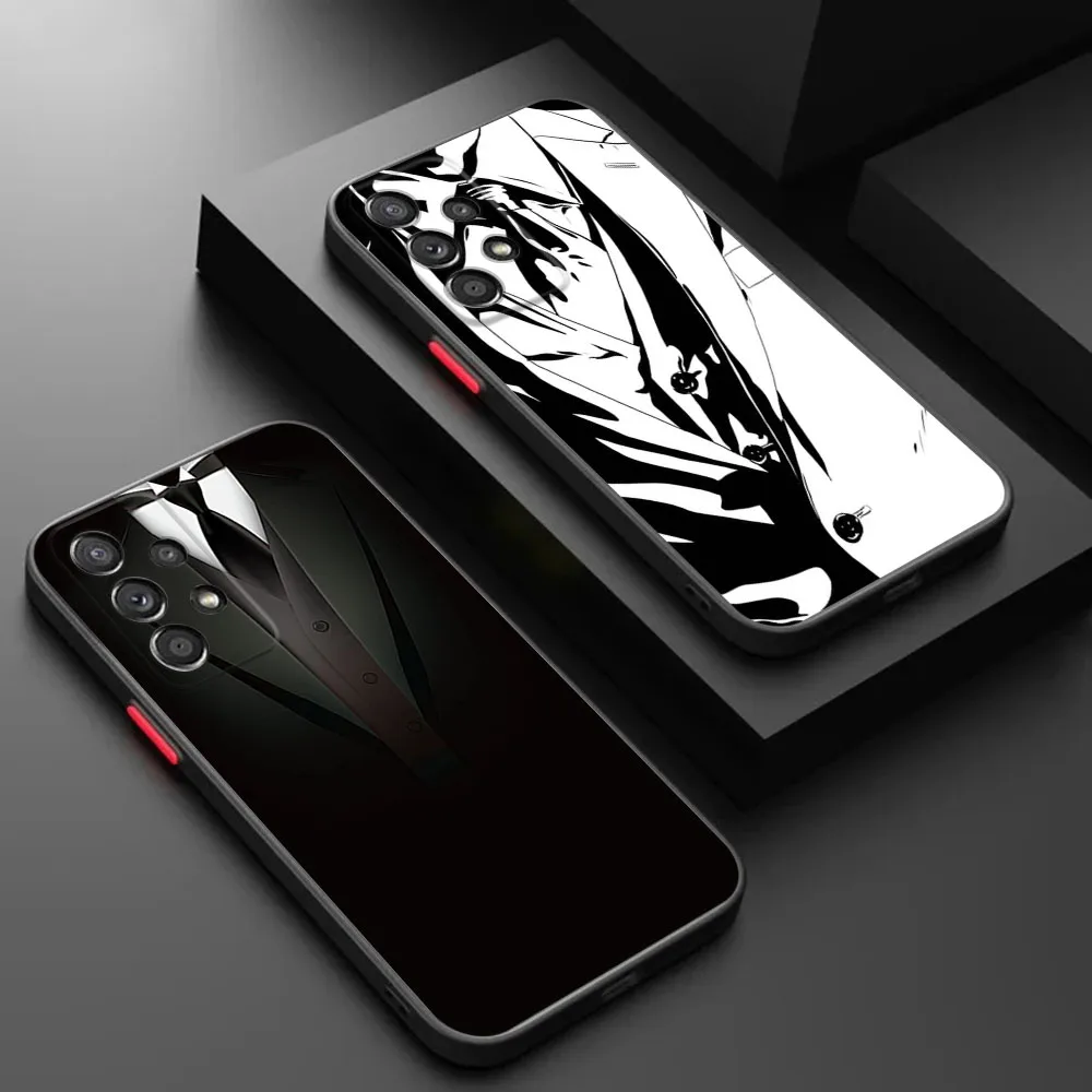 Phone Case For Samsung A21S A22 A50 A70 A12 A13 A14 A23 A24 A31 A32 A33 A34 A51 52 Dark Suit Mystery Man Black Translucent Cover