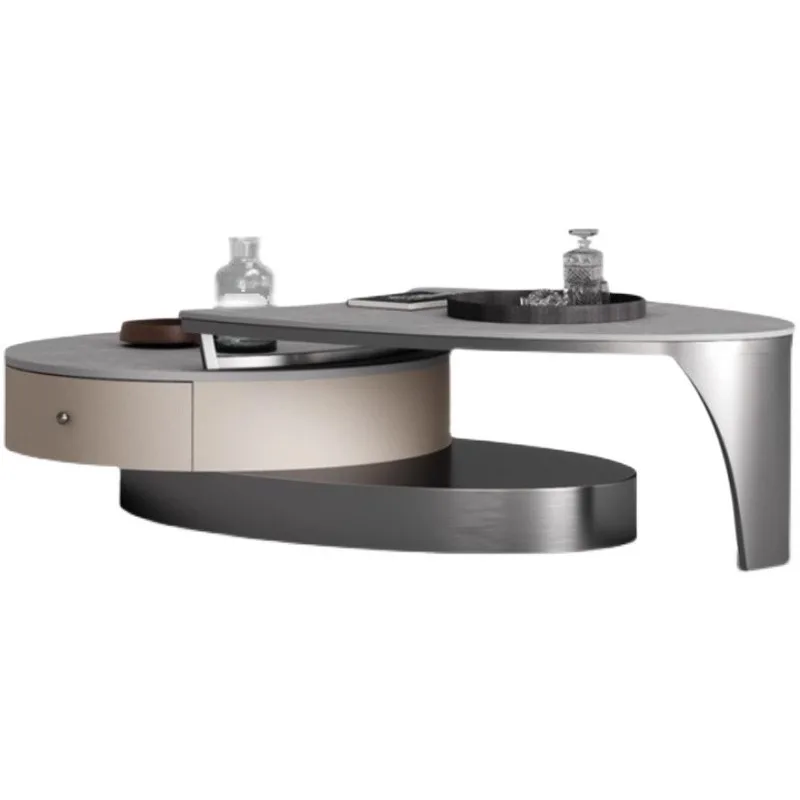 

Light luxury rock slab coffee table, small living room modern simple special-shaped coffee table
