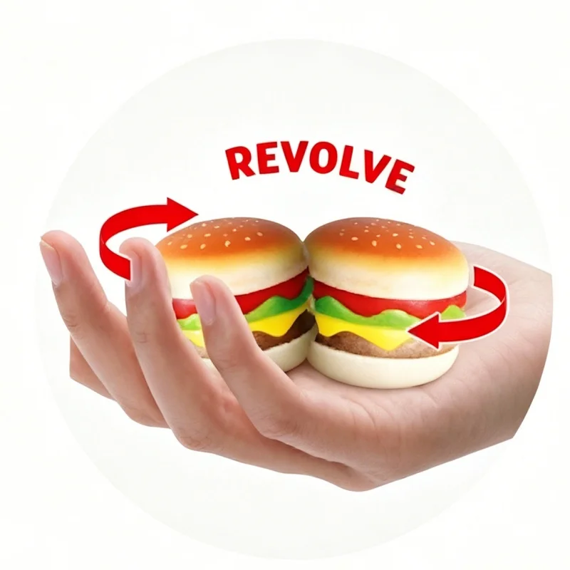 Magnetic Hamburger EDC Fidget Slider Simulated Layered Stress Relief Twist Suction Fingertip Toy Gift for Adults  Home Use