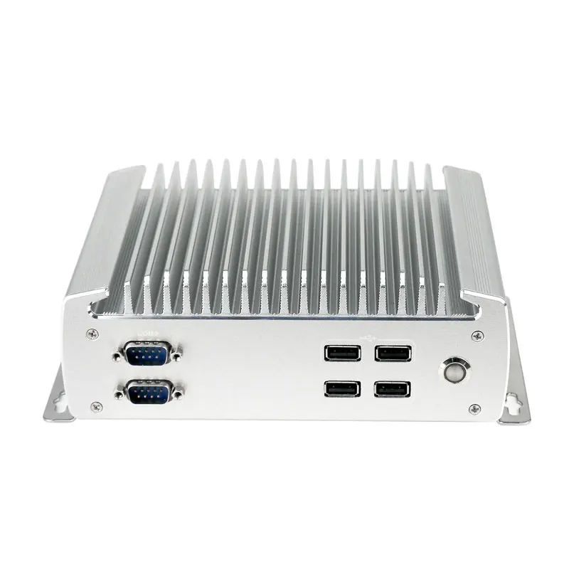 Industrial Grade Mini PC for In-Vehicle Use Fanless Rugged Embedded Computer with 6xCOM RS232 DDR3 Memory US/EU Plug Options