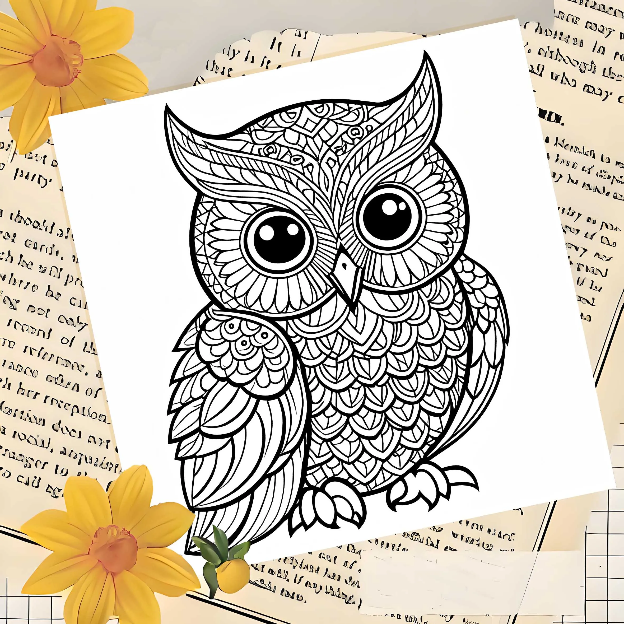 Mandala Animal Art Coloring Book 24 Page Gift For Adult Picture Book Birthday Party Relieve Stress Kill Time Graffiti Painting