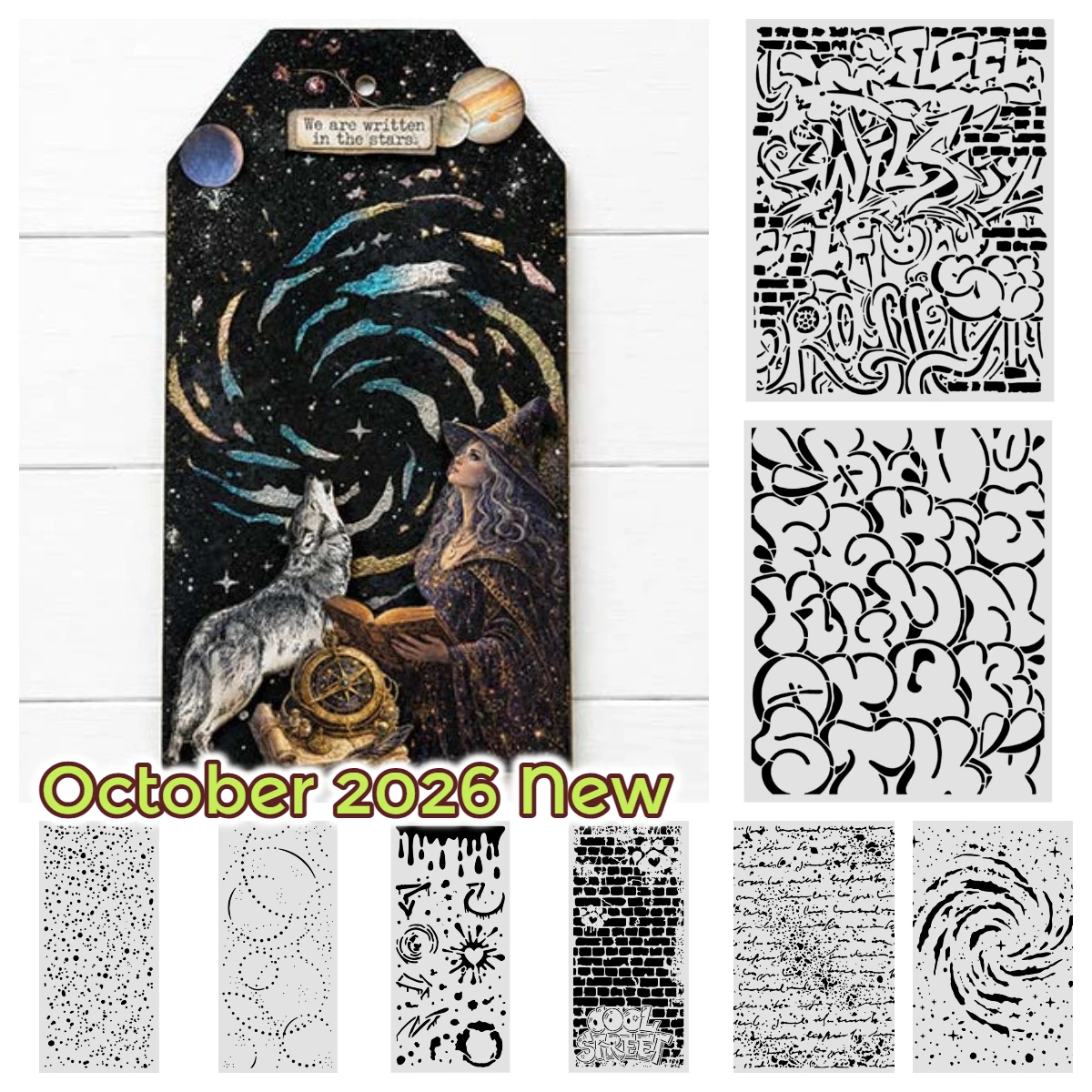 Handwriting Swirling Nebula Ink Splatters Stencil for DIY Scrapbooking Greeting Card Handmade Decoration October 2026 New
