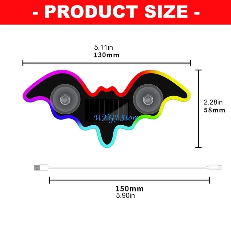 37JE Plastic Automobile Sun Powered Decoration Lamp Adjustable Brightness Multi Color 4