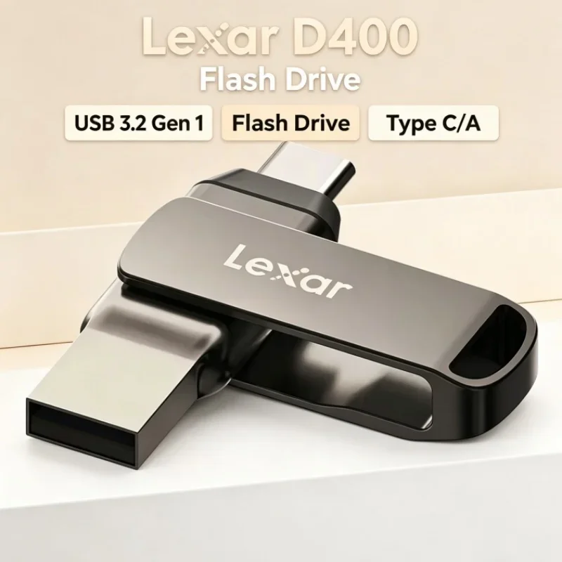 Lexar D400 USB Flash Drive 32GB 64GB 128GB 256GB Type C/A Dual Drive USB 3.2 Gen 1 for PC/Mac