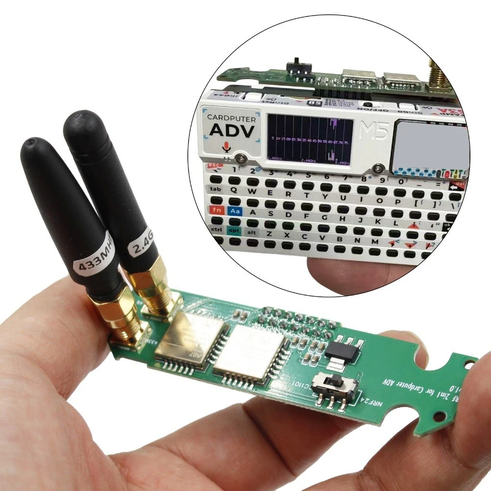 1Set CC1101 NRF24 Modul RF dengan Antena untuk M5Stack Cardputer Cc1101 Nrf24 RF Modul 2-In-1 untuk Bruce Firmware Tools Kit