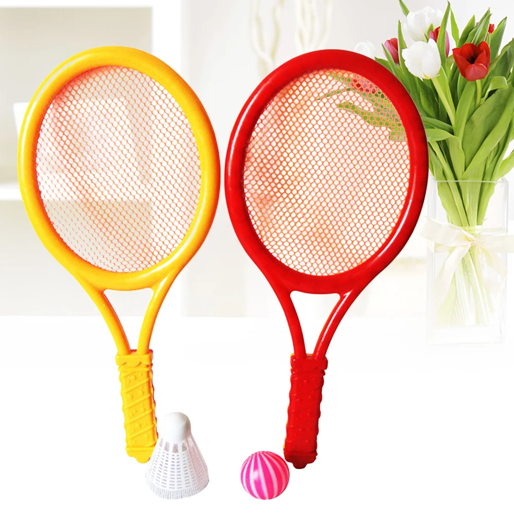 

1 Pair of Badminton Tennis Set Plastic Badminton Racket Tennis Racket With Tennis Balls