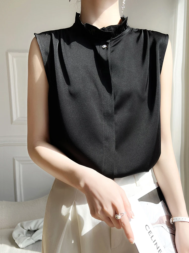 

Loose Women's f High Collar Svel irt Floral Lace Collar Commute Sle Inner Wear Spring Summer Versatile Top