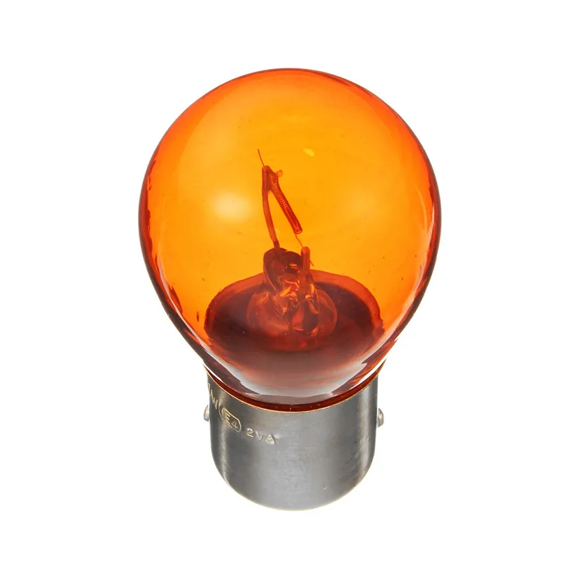 10 Buah/2 Buah Lampu Indikator Mobil Lampu Rem Terbalik Lampu Parkir Lampu LED 1156 BAU15S PY21W 12V Lampu Halogen Kuning Amber DC