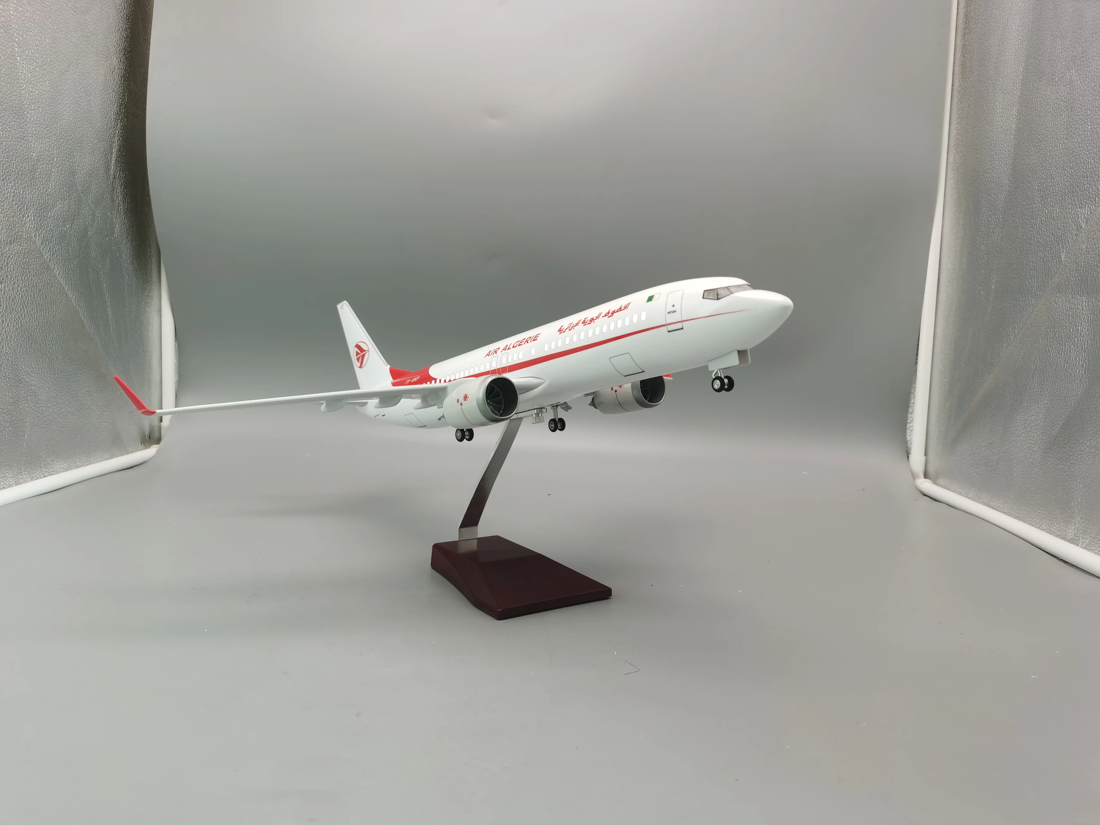 47CM1/85 Scale Boeing B737-800 Model Air Algerie Base Alloy Metal Airplane Airliner Display Stand Adult Boys Children Collection