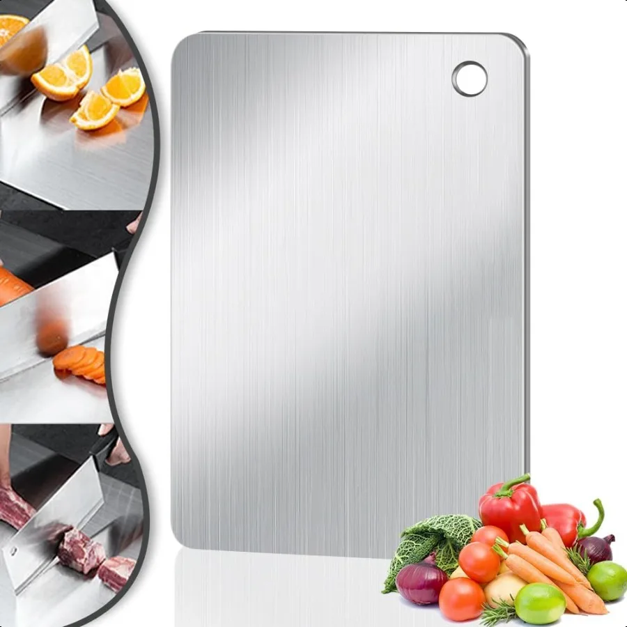 

Titanium Cutting Board for Kitchen Stainl Non Stick Chopping Board Upgrade Double Sided FoodGrade Titanium Board for Kitchen fo