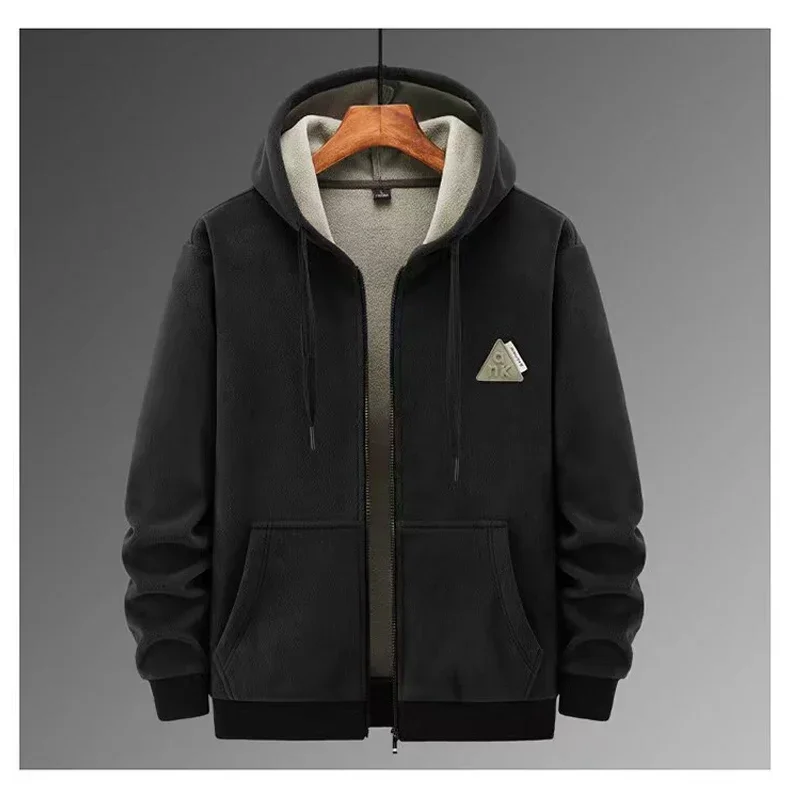 جديد الخريف الشتاء أفخم الدعاوى الدافئة الرجال الترفيه رياضية طويلة الأكمام سميكة طويلة الأكمام هوديي سترة سراويل تقليدية قطعتين مجموعة