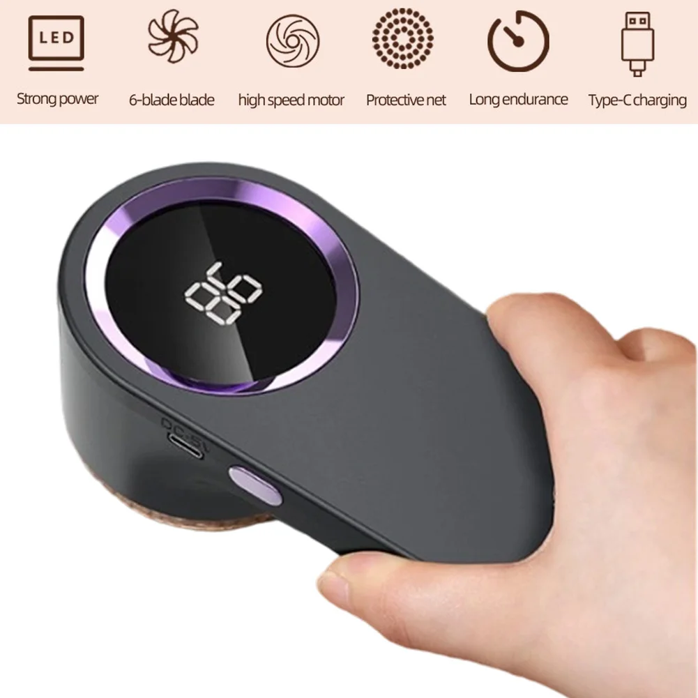 

Electric Lint Remover With Digital Display 3 Modes Gentle On Clothes Portable LED Digital Pellet Fluff Remover