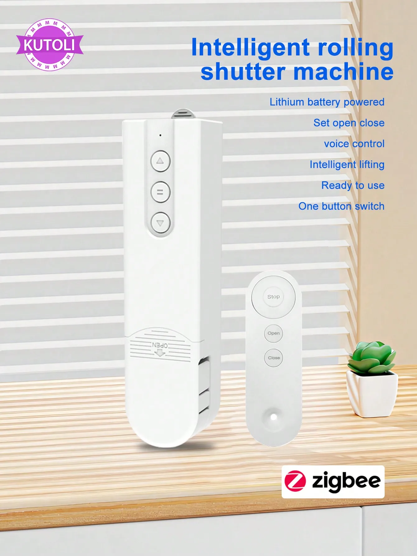 Zigbee  Curtain Smart  life Motor Automated Electric Curtains  Customized  Track  with  RF  Remote Alexa  Alice Voice