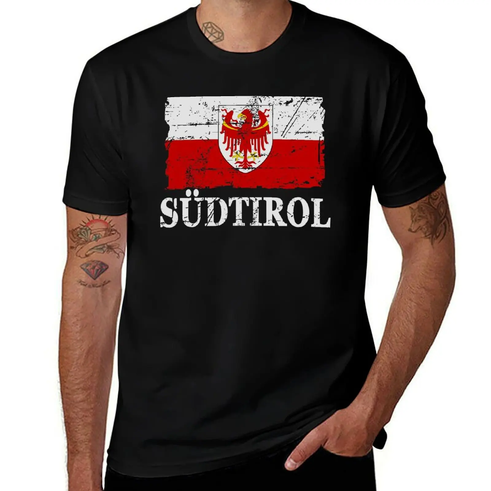 

Flag of South Tyrol - Flag of Südtirol - Vintage look T-Shirt Big and Tall Solid Color T-Shirt