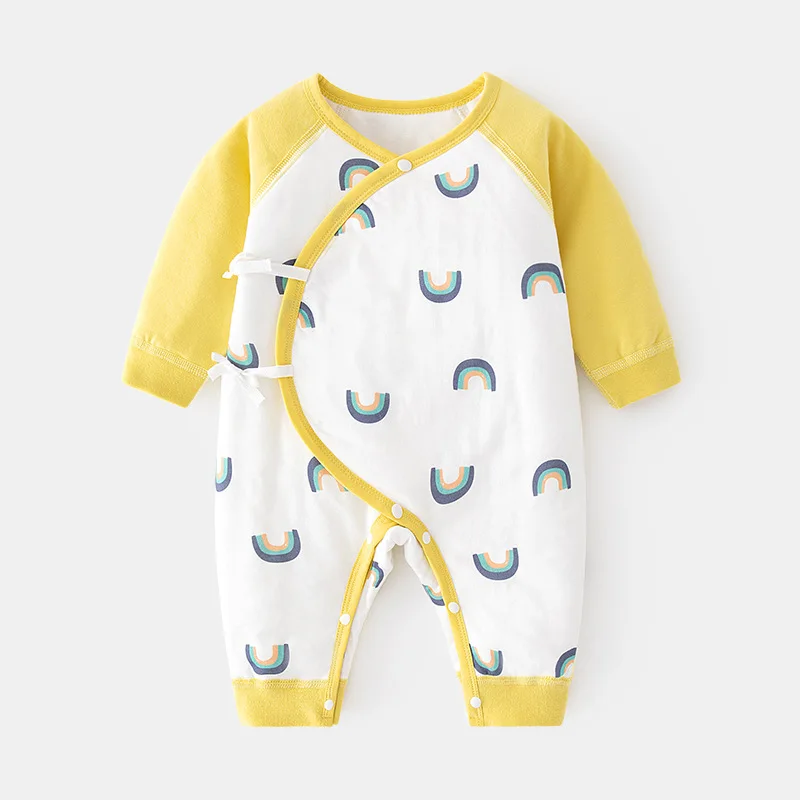 

Детский комбинезон с хлопковой подкладкой для осени и зимы, утепленный хлопковый комбинезон-слип для новорожденных, бесшовный хлопковый ромпер