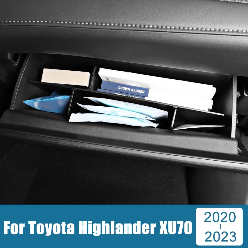 Car Accessories For Toyota Highlander XU70 Kluger 2020 2021 2022 2023 Hybrid ABS Co-Pilot Storage Box Interval Partition Box