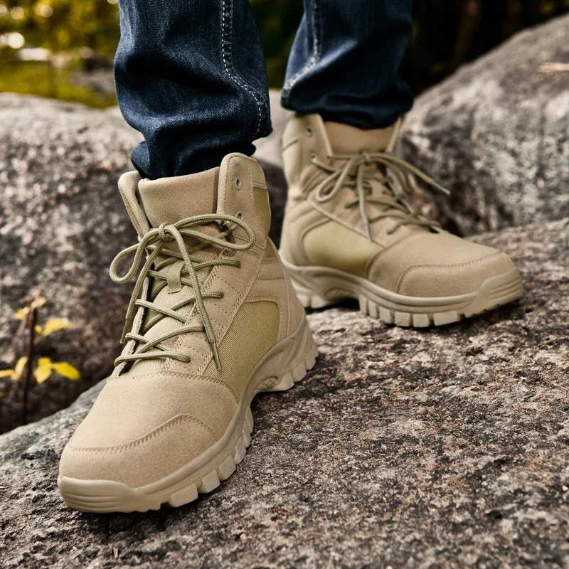 

Men's Boots 2024 New Platform Shoes Outdoor Waterproof Casual Snow Shoes Work Ankle Boots Hiking Non slip Mountaineering Boots