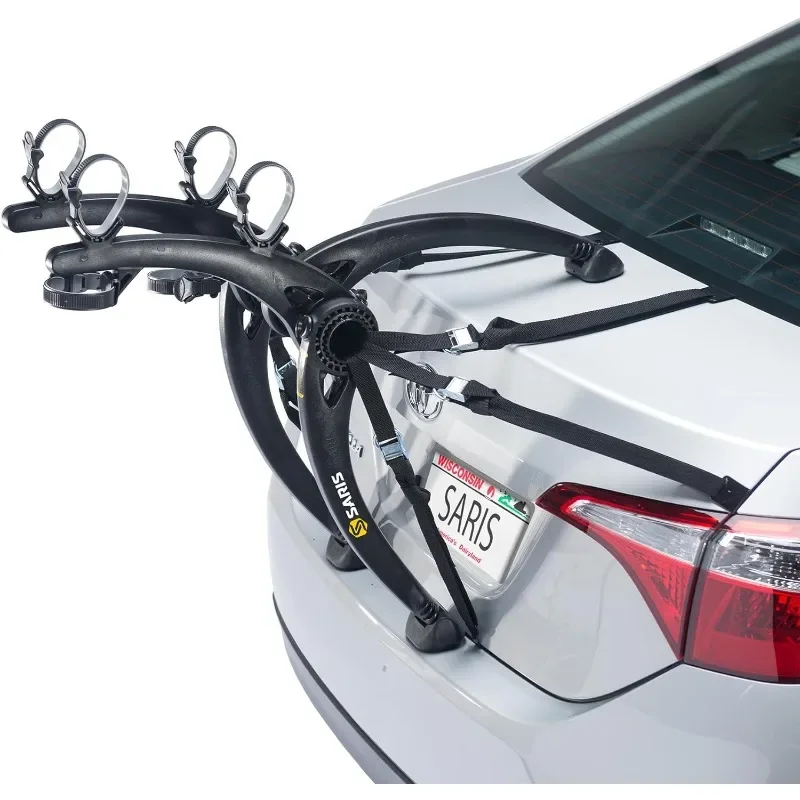 

Bones Car Trunk Bicycle Rack Carrier, Mounts 2 Bikes, Black - Durable, Rust-Free, Anti-Sway Straps