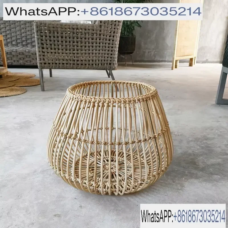 Handmade Natural Rattan Storage Basket for Living Room Snacks Dirty Clothes Decorative Home Organization Rattan Container view 5