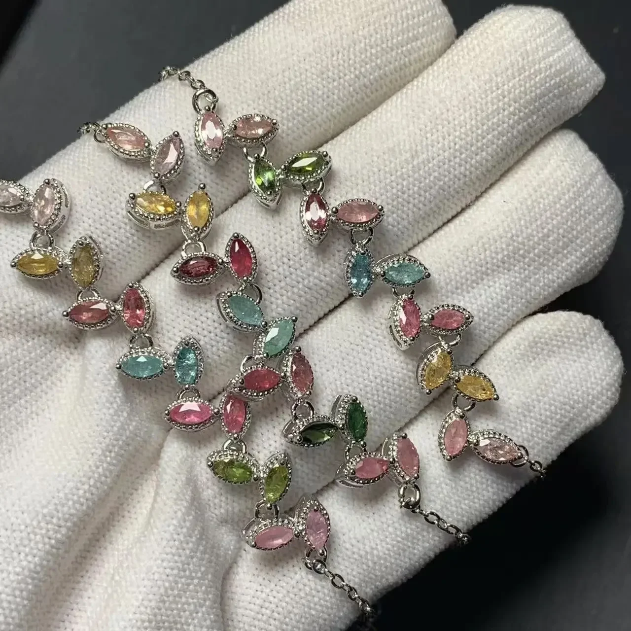 

Natural Tourmaline Bracelets & Bangles For Women Tennis Bracelet Adjustable Fine Jewelry Gift stone