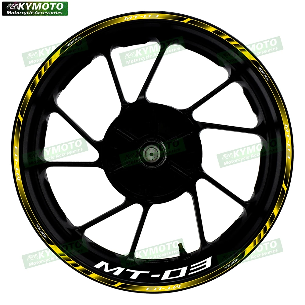 สติ๊กเกอร์ตกแต่งล้อรถมอเตอร์ไซค์ MT-03 MT03 ขนาด 17 นิ้ว สำหรับล้อหน้าและล้อหลัง แบบสะท้อนแสง