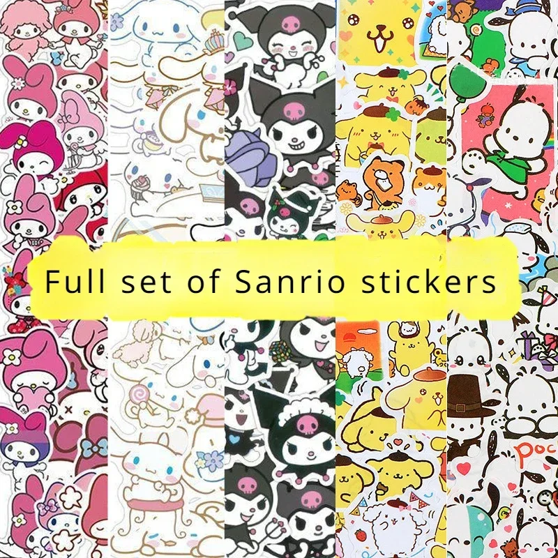 

50/100pcs Kawaii My Melody Kuromi Hello Kitty Stickers for Kids Girls DIY Laptop Phone Diary Cute Cartoon Sanrio Sticker Decals