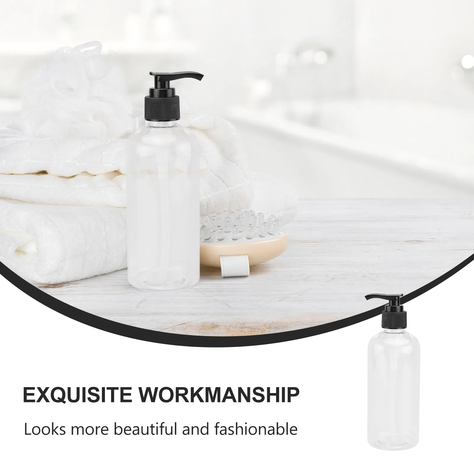 

Набор из 5 черных дозаторов-помп простого дизайна для жидкостей, многоразовые емкости для геля для душа, для домашнего использования на раковине