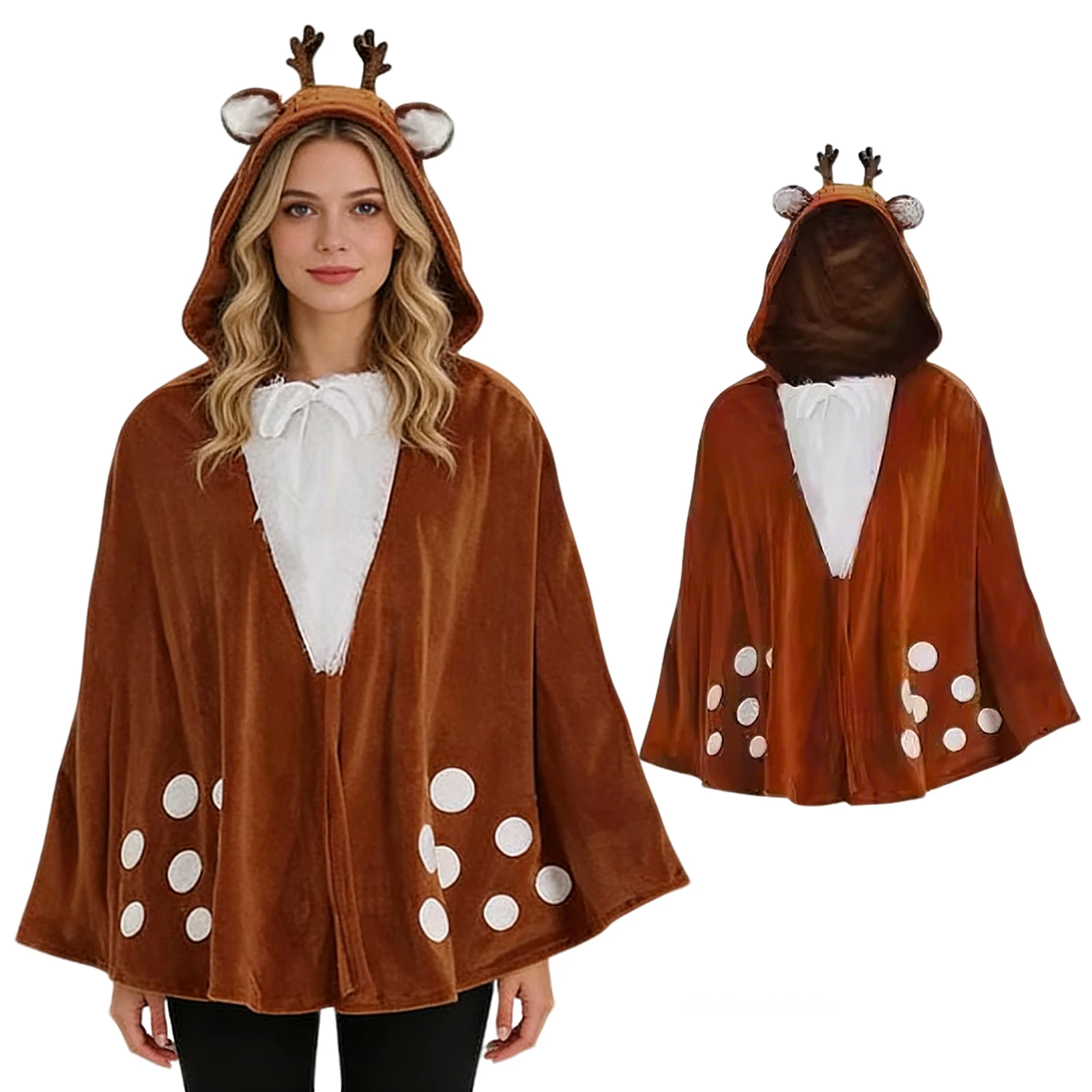 

Deer Costume Deer Cape Animal Costume Adult Deer Christmas Halloween Cosplay Costume Ponchos