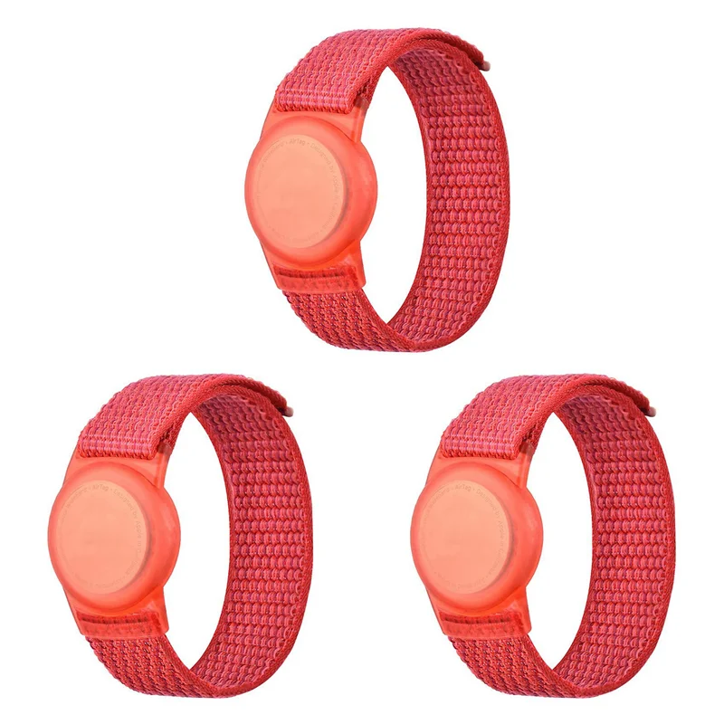 ABZZ-3X Kid Wristband Compatible With  Airtag, Protective Case For Air Tag GPS Tracker Holder With Nylon Bracelet C