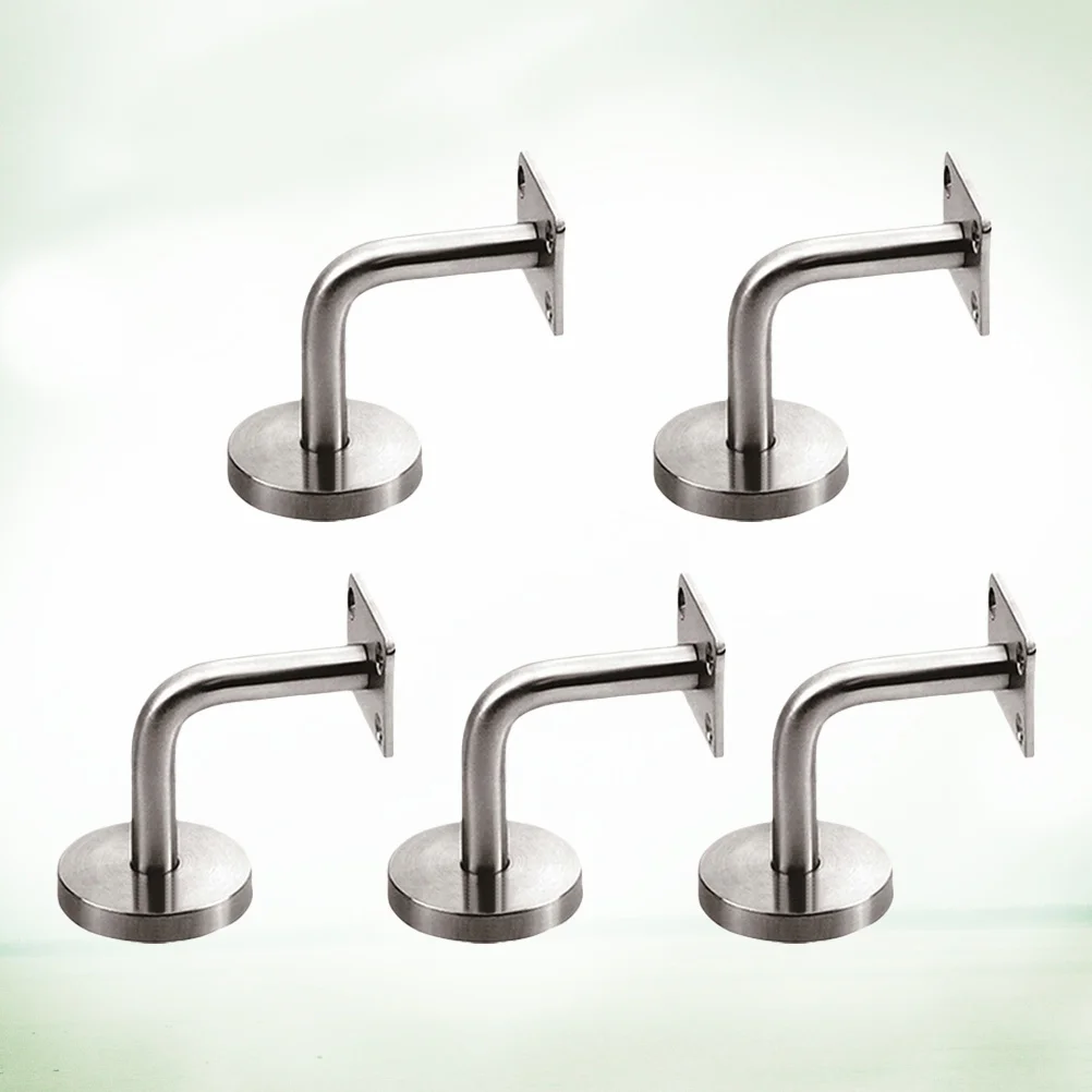 Soporte de pasamanos de acero inoxidable, soporte montado en la pared para baño, pasillo, gimnasio, fijación de riel, Hardware de construcción, 5 uds.