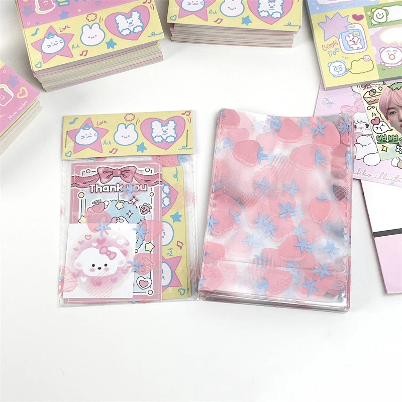 10PCS Self-adhesive Bag Square Card Hand Account Material Paper Packaging Bag Gift Candy Packaging Bag