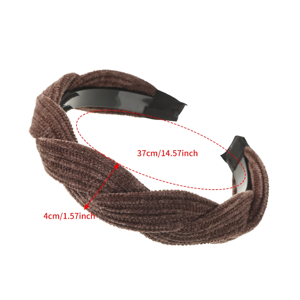 Brown Twist Cross Hair Bands Hair Hoop Girls Stripe Winter Bezel Headbands For Women Fashion Hair Accessories Korean Headwear