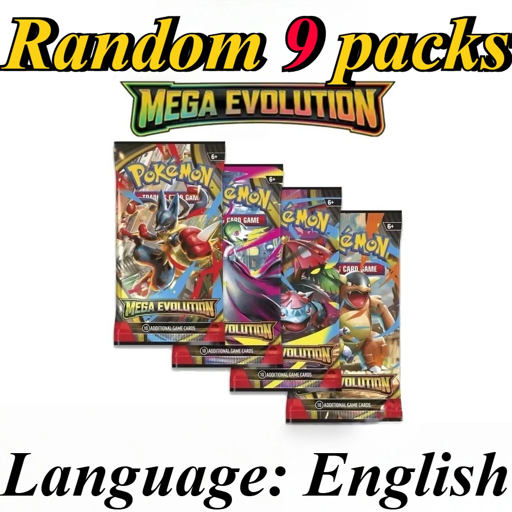 9 Packungen Pokémon-Kartenpakete Bright Stars Prismatic Evolutions, PALDEAN FATES, Englische Erweiterungspakete, Battle Transaction Card Geschenkset – Detail 9