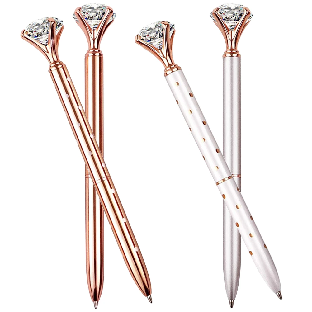 

4 Pcs Children Pen Set Diamond Metal School Student Writing Pens Gifts Diamond Shape Pens Children Art Supplies