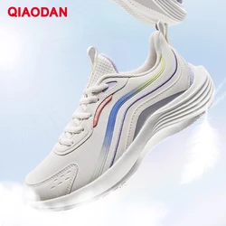 QIAODAN Lightweight Running Shoes for Women 2025 Winter Women's Casual Black Leather Waterproof Soft-soled Sneakers XM46210219